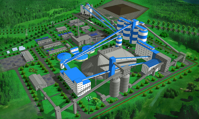 工厂厂区3D鸟瞰效果图