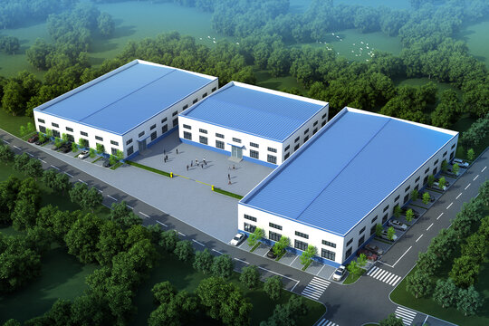 工厂鸟瞰图下载-模型设计/效果图素材下的建筑设计
