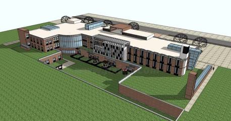 现代风格工厂办公楼SU模型下载_sketchup2016