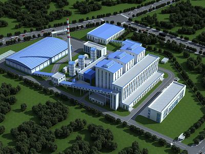 现代 厂房 厂区矿区选煤厂水泥厂厂房3D模型